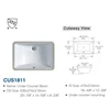 1pc Bathroom Sink Undermount - 18"x11" Modern White Rectangular Vessel Undermount Sink, Porcelain Ceramic Under Counter Lavatory 6