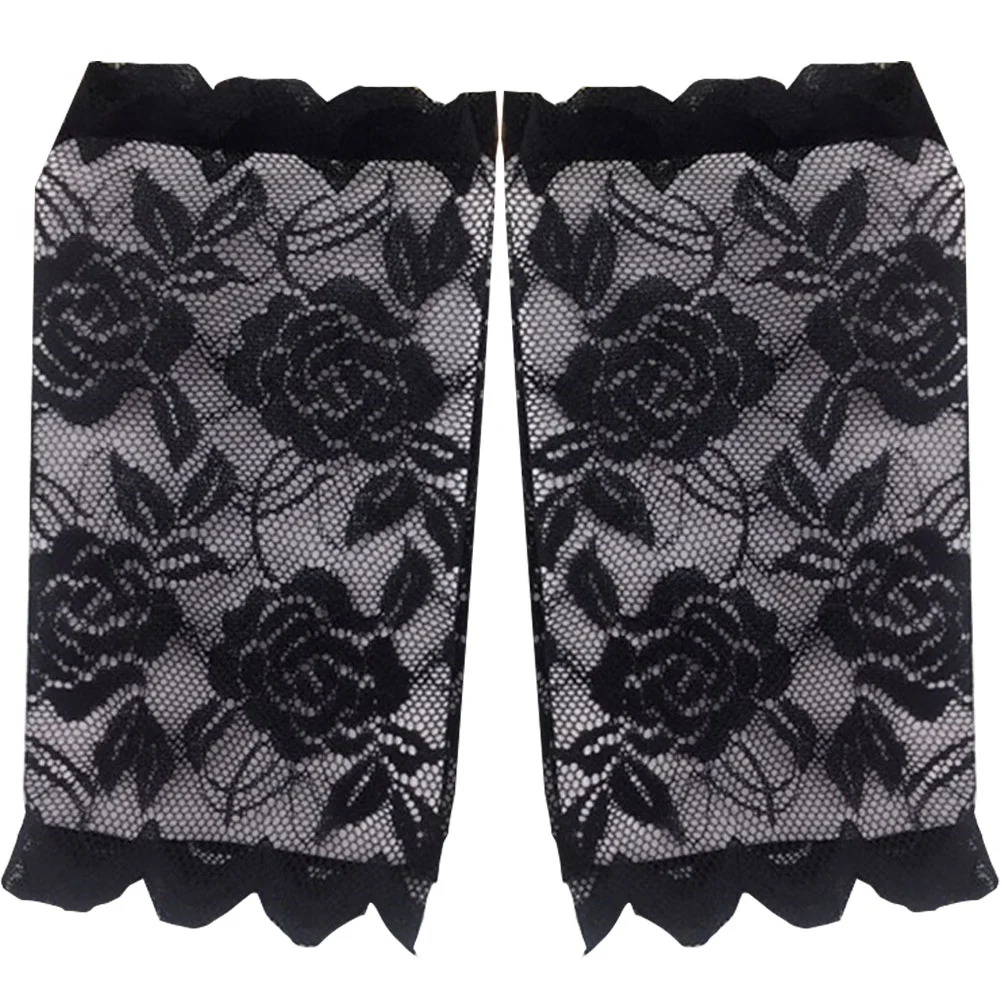 

Witch Costume Short Lace Half Fingerless Gloves Bridal Wedding Events Party Glove Wedding Party 1Pair Black Lace Gloves