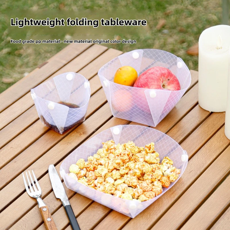 Outdoor Folding Tableware Set Camping Portable Plate Meal Bowl