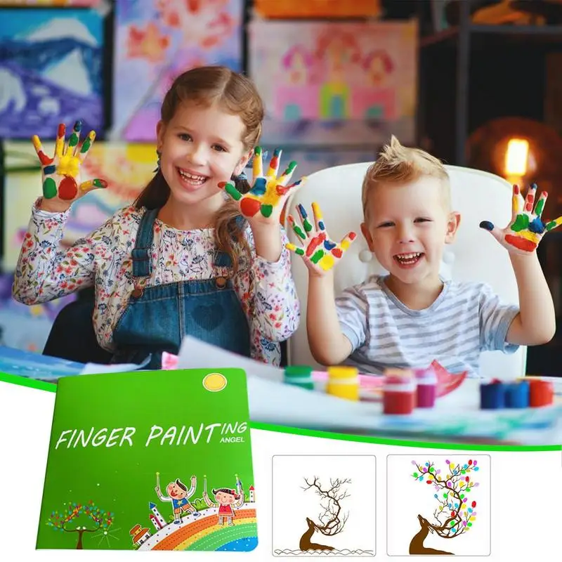 Kids Washable Finger Paint Finger Paint Tool Kit Portable Washable Kids Educational Tool Kit for Children Drawing tool