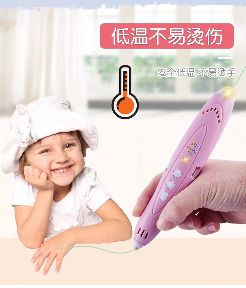 Luxmoc Colourful Light 3D Printing Pen Low Temperature 3D Diy Graffiti Painting Pen Models Toys Drawing For Kids Gift