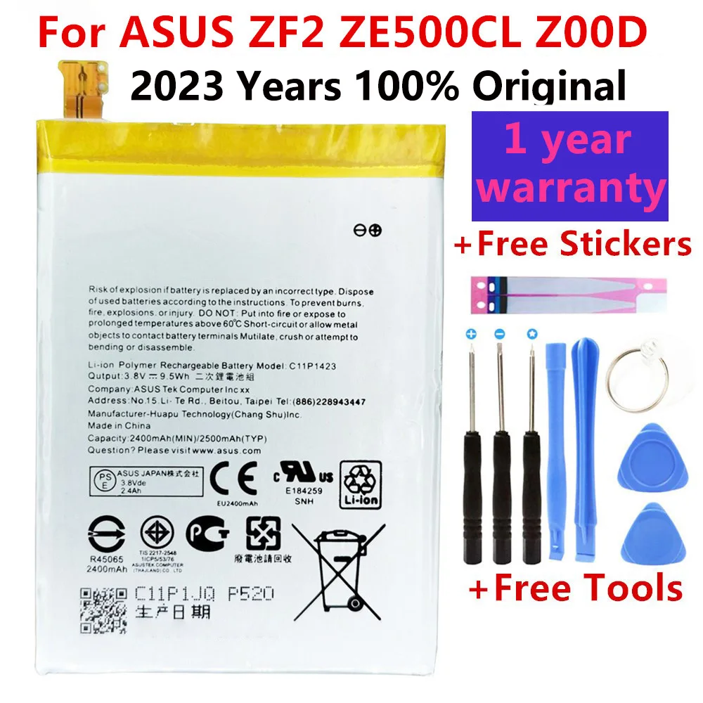 

100% Original High Capacity C11P1423 Battery For ASUS ZF2 ZE500CL Z00D 2400mAh Batteries Bateria+ Tools