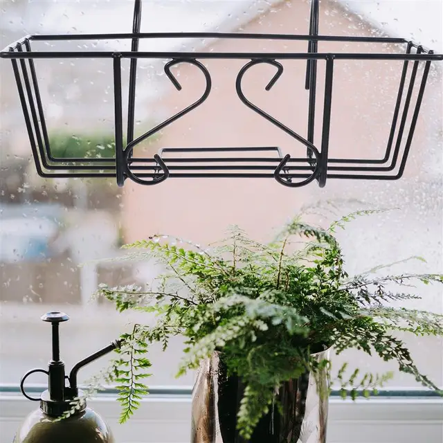 Erkély Kosarak Kültéri Edények Tornác Függő Virág Vas Virágcserepek Kerítés Fém Cserepes Állvány Téglalap Alakú Ültetvényes - Image 2