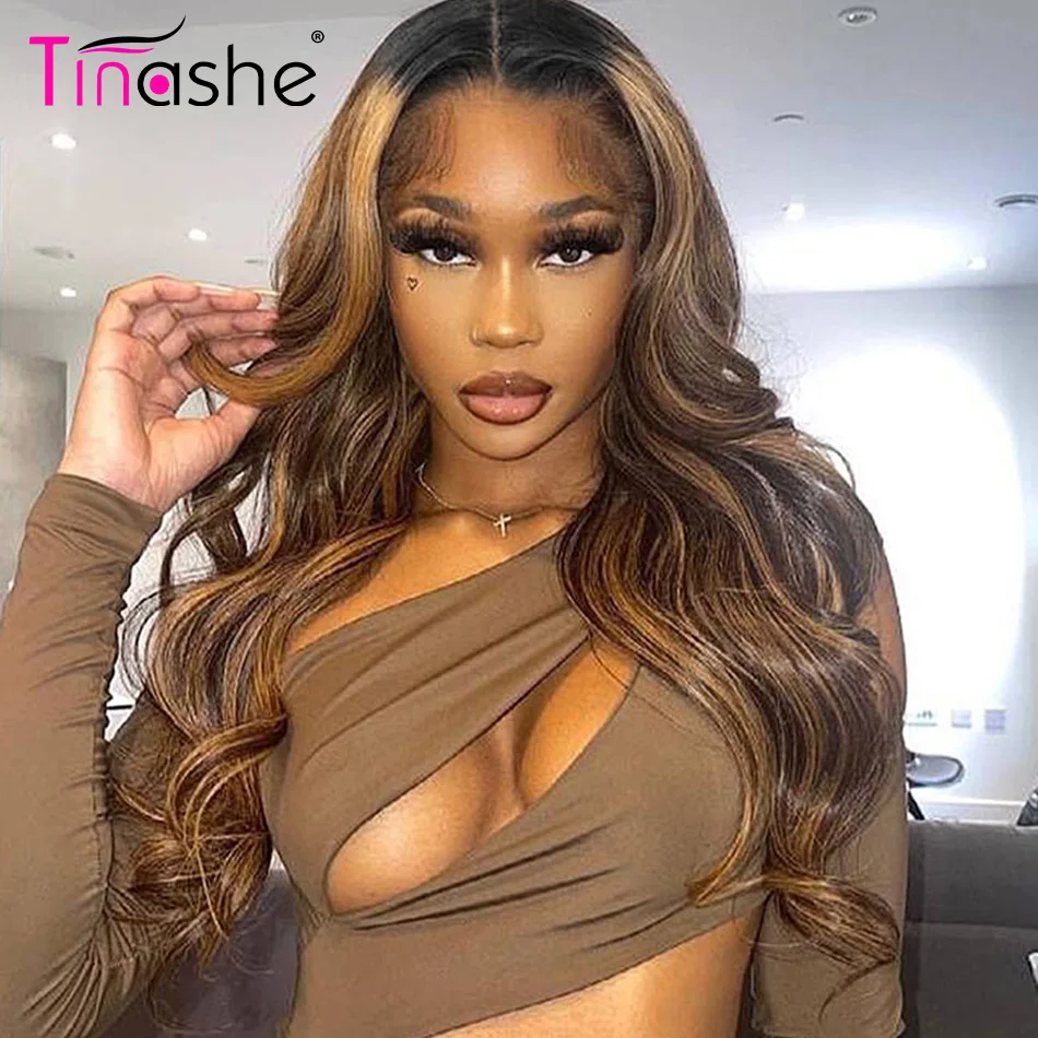 Tinashe Highlight Wig Human Hair 5x6 Honey Blond Lace Front Wig HD Transparent Lace Wig Glueless Lace Front Human Hair Wigs