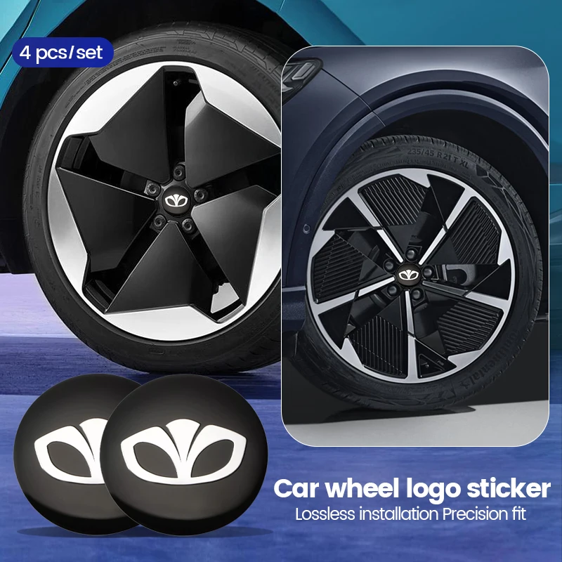 4Pcs 56Mm Car Wheel Center Hub Cap Badge Logo Emblem Decal Wheel Sticker Per Daewoo Matiz Nexia Lanos Kalos Gentra Nubira Ecc