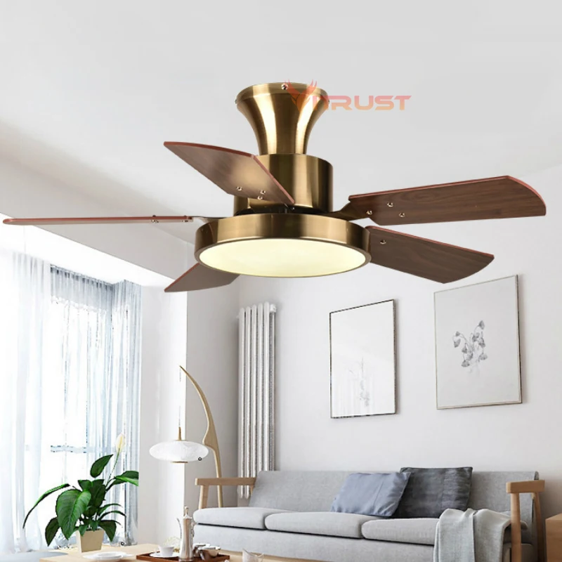 LED Ceiling Fan With Lamp 32inch 36in 56in Wood Low Floor Remote Control Ceiling Fan Ventilator Living Room Dining Bedroom