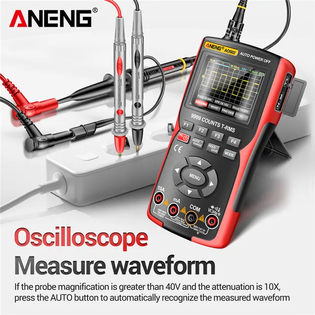 ANENG AOS02 Digital Oscilloscope Transistor Test Multimeter 48MS/s Sampling Rate 10MHZ Analog Bandwidth Support Waveform Storage 2