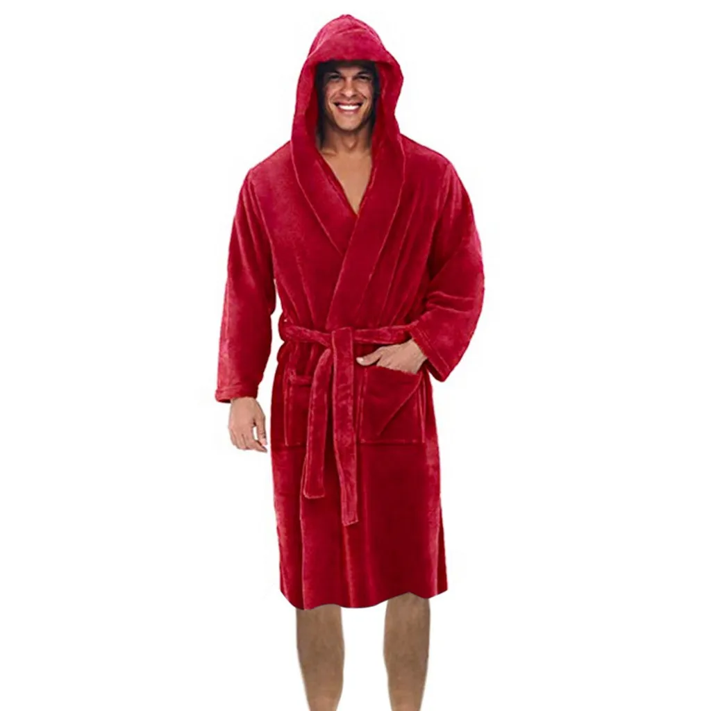 Autumn Winter Thicken Robe Men Kimono Bathrobe Gown Nightgown Warm Flannel Male Nightwear Intimate Lingerie Plus Size Homewear women men winter plus size flannel robe extra long hooded warm bathrobe lovers thick kimono bath robe male dressing gown robes