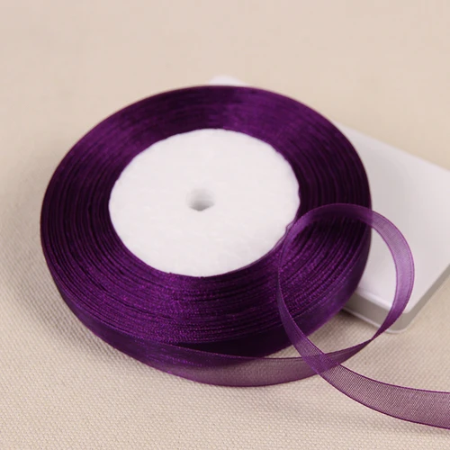 Luxurious Dark Purple Organza Ribbons - Wholesale Gift & Decoration Wrapping, 45 Meters