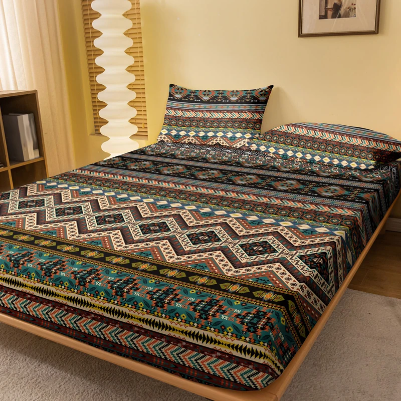 Bohemian patterned frosted bedsheet bedroom printed bedspread bedding (excluding pillowcases)