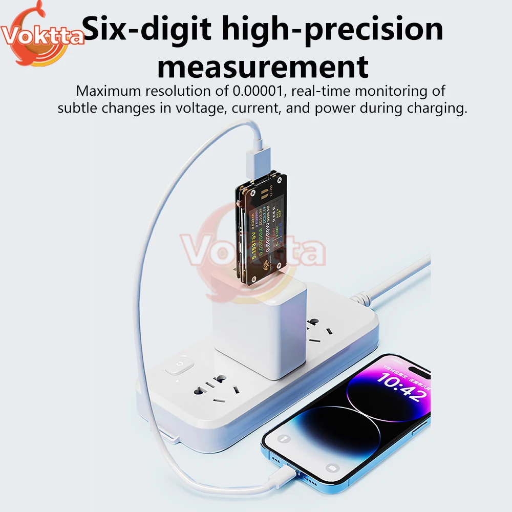 USB 테스터 DC 4-25V 6.5A 전압계 전류계 QC/PD 고속 충전 테스터 전압 전류 테스트 보조베터리 배터리 용량 감지기