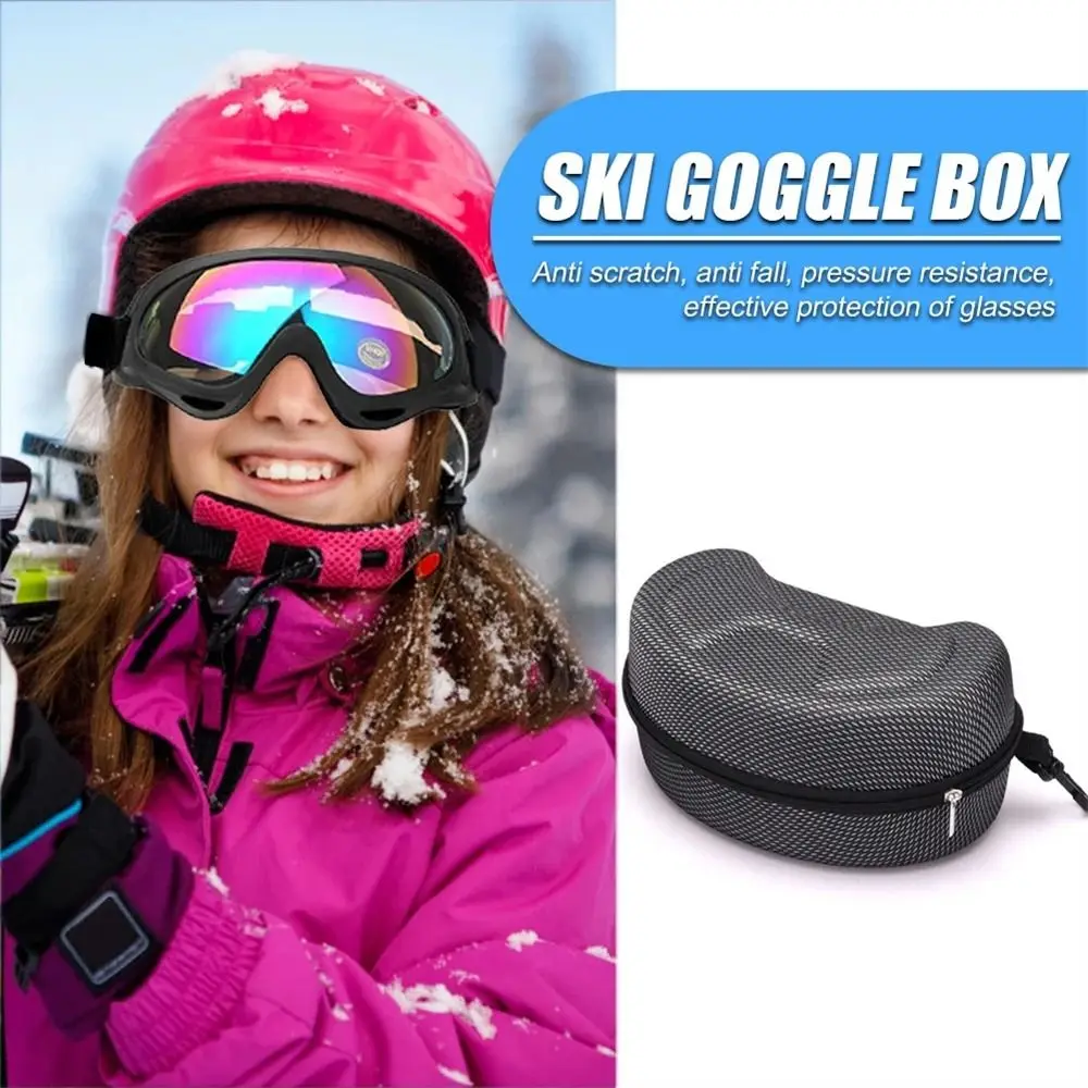 Hard Box EVA Zipper Glasses Bag Black Ski Eyewear Case Snowboard Eyewear Case Skiing Goggles Box Sunglasses Carrying Case 5