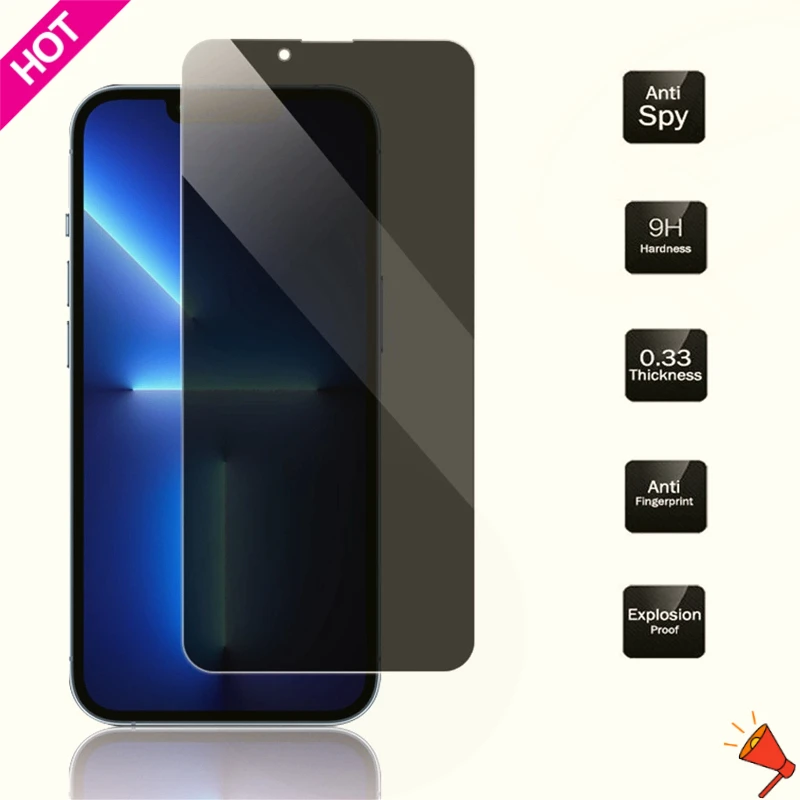 

Anti-spy Glass for IPhone 13 12 Pro Max Mini XS MAX 8 7 Plus Full Cover Privacy Screen Protector for IPhone 11 PRO MAX X XR 14