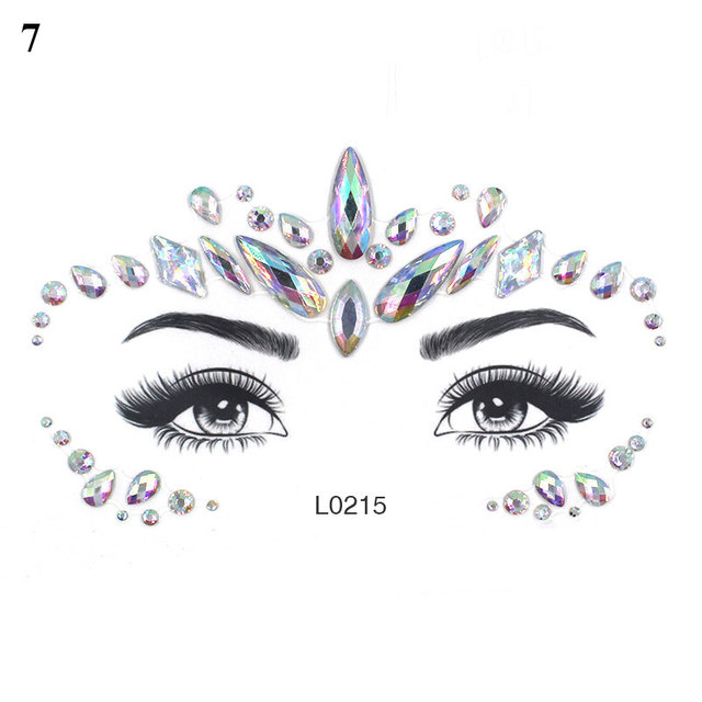 Crystal Tattoo Sticker Drill Stickers Eyes Sticker Party Face Stickers Face Decoration Diamond Masquerade Temporary Tattoo
