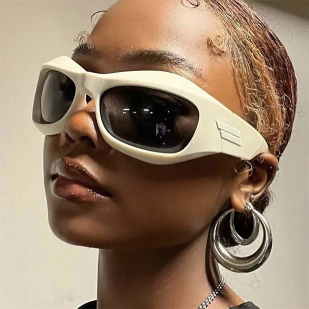 Punk One Piece Sonnenbrille Goggle Luxus Marke Wrap Around Sonnenbrille 2000er Jahre Shades Brillen UV400 Weibliche Designer Brillen