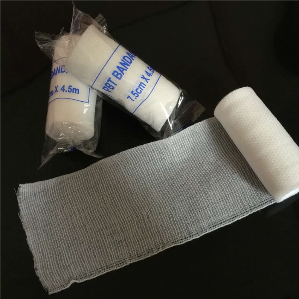 

10Pcs/Lot 7.5*4.5cm PBT Conforming Elastic Bandage Medical First Aid Disposable Cotton Breathable Wounding Care Dressing Gauze
