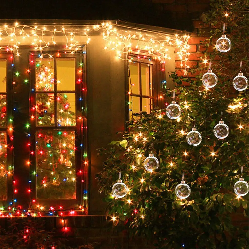 DN DECONATION Adornos De Navidad De Vidrio Blanco, Juego De 9, Bolas De