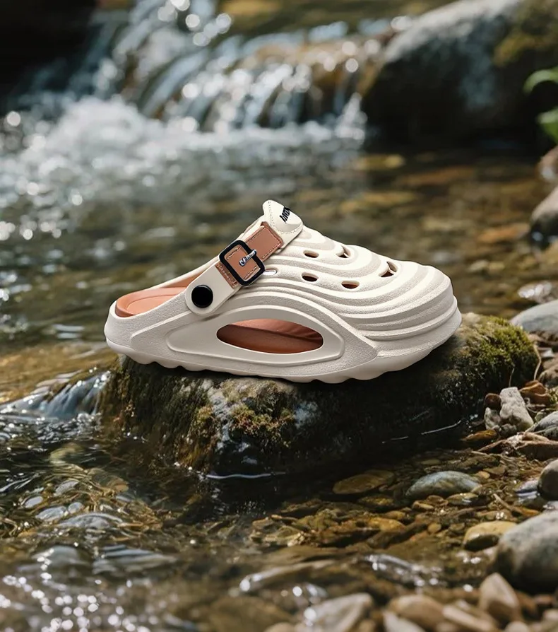 Comwarm Mode Herren Hausschuhe rutschfeste dicke Unterseite Loch Schuhe Outdoor Freizeit Strand Rutschen EVA leichte atmungsaktive Herren Sandalen – Detail 17