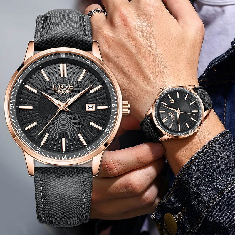 Men's Luminous Leather Sports Watch - Fashionable Waterproof Quartz Timepiece