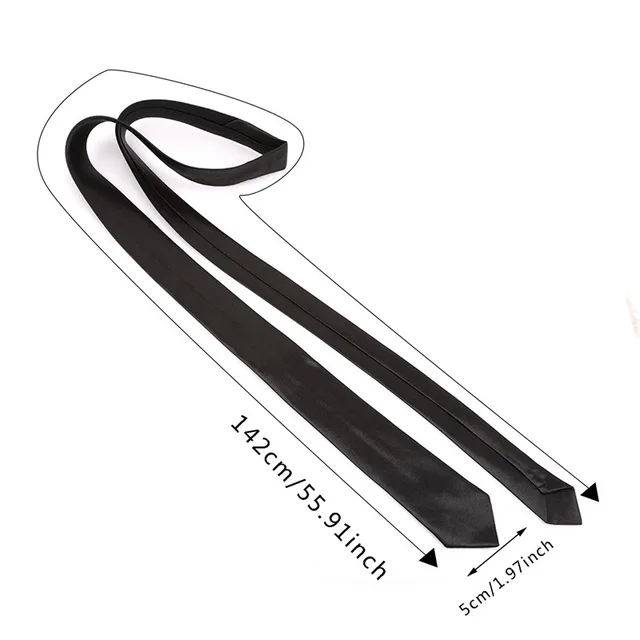 Cravatta Uomo Slim Elegante - Tinta Unita, Poliestere, 145cm, Per Lavoro E Feste