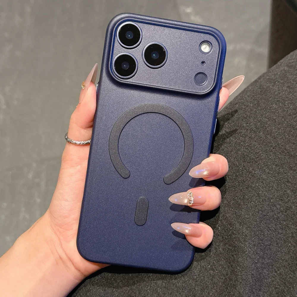 Matte Soft TPU Magnetic Shockproof Phone Case with Wireless Charging Compatibility