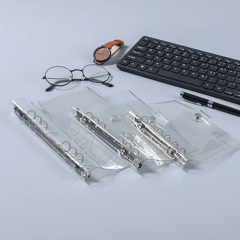 Transparent Soft PVC 6-Ring Binder Cover with Snap Button Closure
