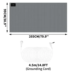 Silver Fiber Grounding Flat Bedsheet with Antistatic and Stress - Relief Properties - UK (99x203CM Gray)
