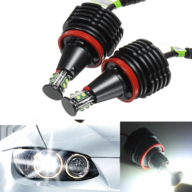2pcs H8 Error Free LED Angel Eyes Light Headlight Lamp Halo Bright Fog  Light Bulbs For BMW E90 E92 E82 E60 E70 E71 X5 X6 - AliExpress