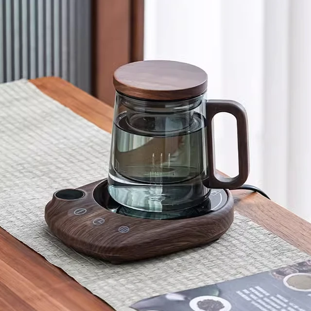 Piastra riscaldante elettrica per bevande 200W Smart Tea al latte Tazza da caffè Scaldatazze per scrivania 5 temperature con timer Spegnimento automatico 5