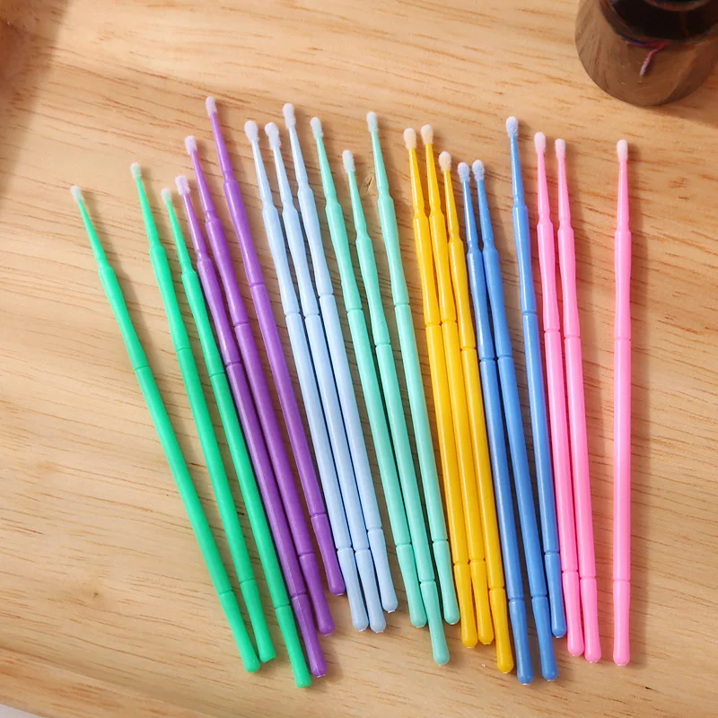 thumbnail image 3 of 100 piezas de microcepillos desechables para extensiones de pestañas, hisopos individuales para quitar pestañas, microcepillos para herramientas de extensión de pestañas, 3 of 6