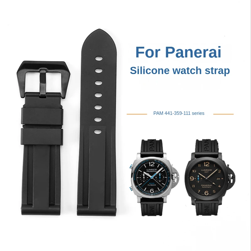 Accessori In Gomma Naturale Impermeabile Di Alta Qualità Da 24Mm Per La Serie Panerai Pam441 359 111 Con Fillister Per Attrezzi Sostituisci Il Cinturi