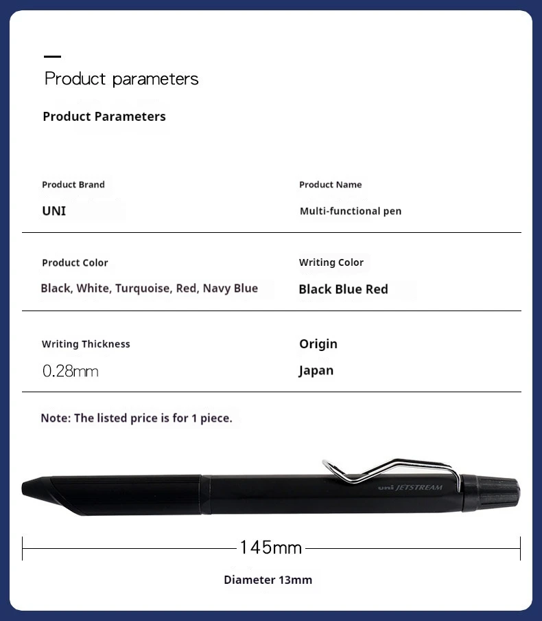 Japan UNI JETSTREAM Tricolor Multifunktions-Kugelschreiber, SXE3-2503 0,28 mm ultrafeiner Stift, Geschäftssignieren, Schreibwaren – Detail 13