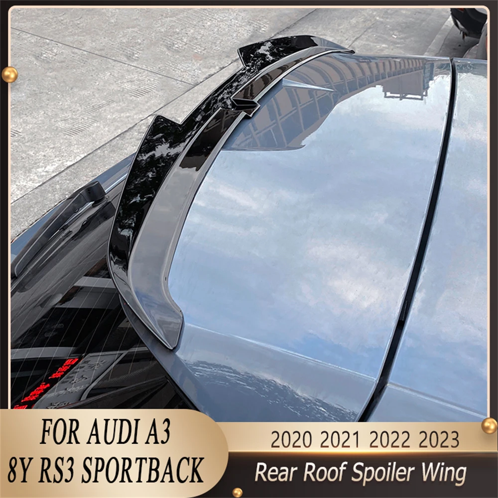Car Rear Roof Spoiler Wings For Audi A3 8y Rs3 Sportback Rear Trunk Splitter Diffuser Glossy
