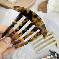 Wide Teeth Acetate Hair Combs Anti-static Traveling Colorful Hairdressing Comb Salon Styling 6 Teeth Massage Hair Brush 1