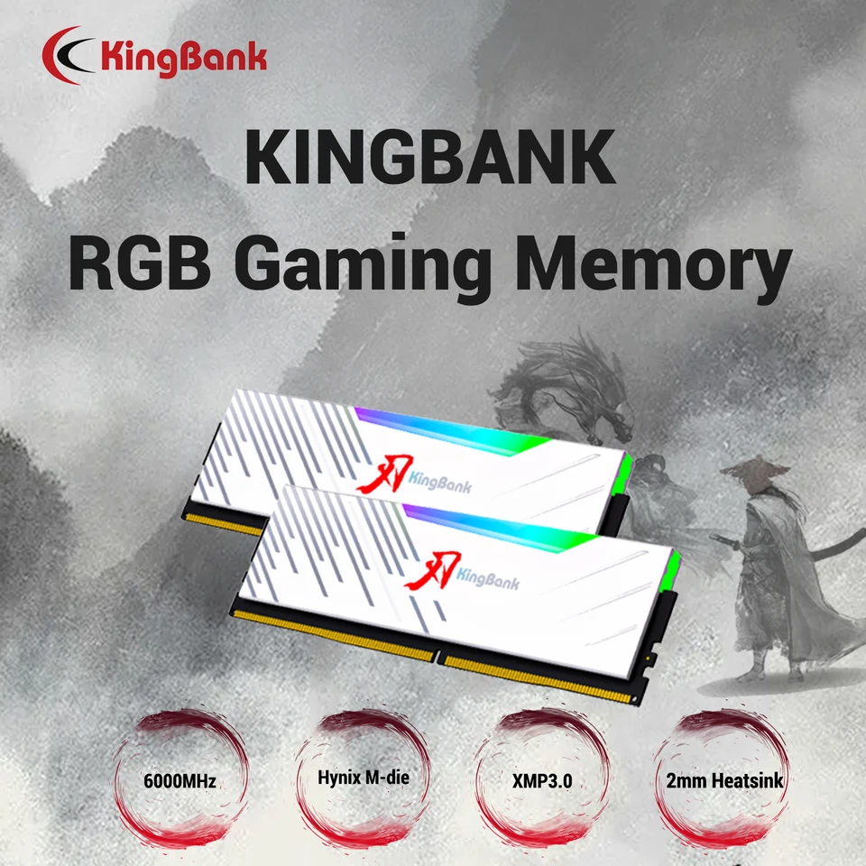 KingBank ブランドシリーズ DDR5 RGB RAM メモリ DDR5 RAM PC 16GBx2