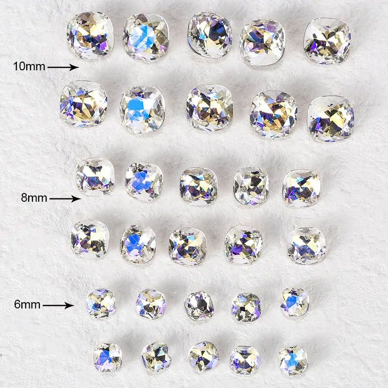 100pcs high-quality nail enhancement square diamond DIY jewelry accessories nail patch diamond crystal pointed bottom diamond 4