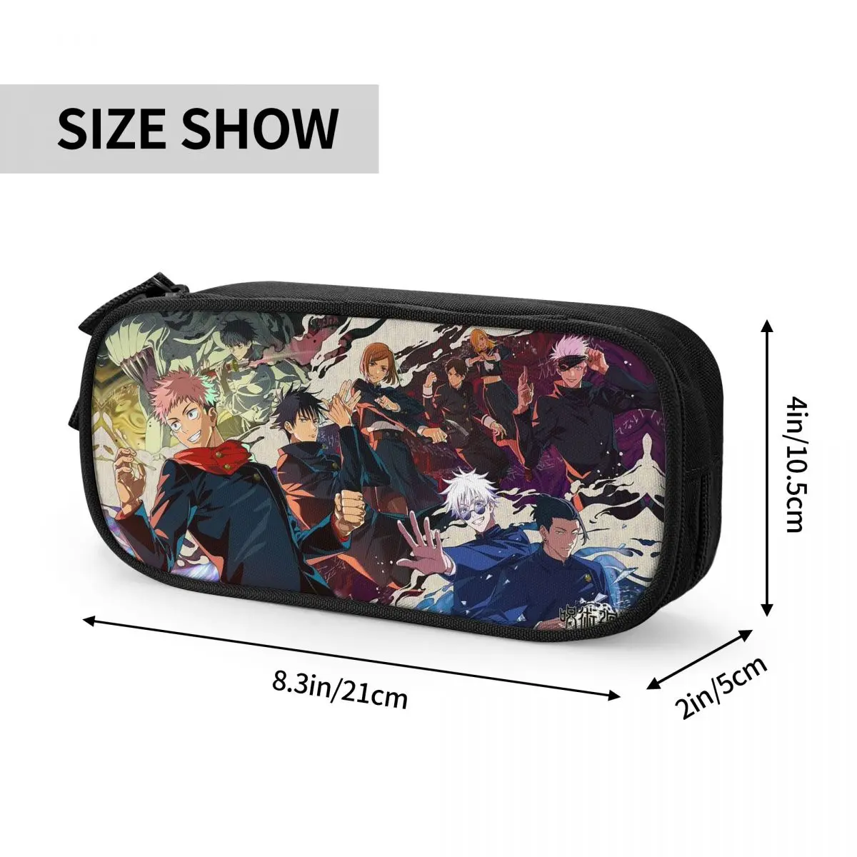 Jujutsu Kaisen Anime Satoru Yuuji Nobara Megumi Sukuna 학생용 연필 케이스 펜 박스 연필 가방 대용량 연필 파우치