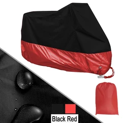 All-Season Waterproof UV Protective Motorcycle & Scooter Cover - Outdoor/Indoor Dust & Rain Shield - 2XL 210-220cm Moto (Red)