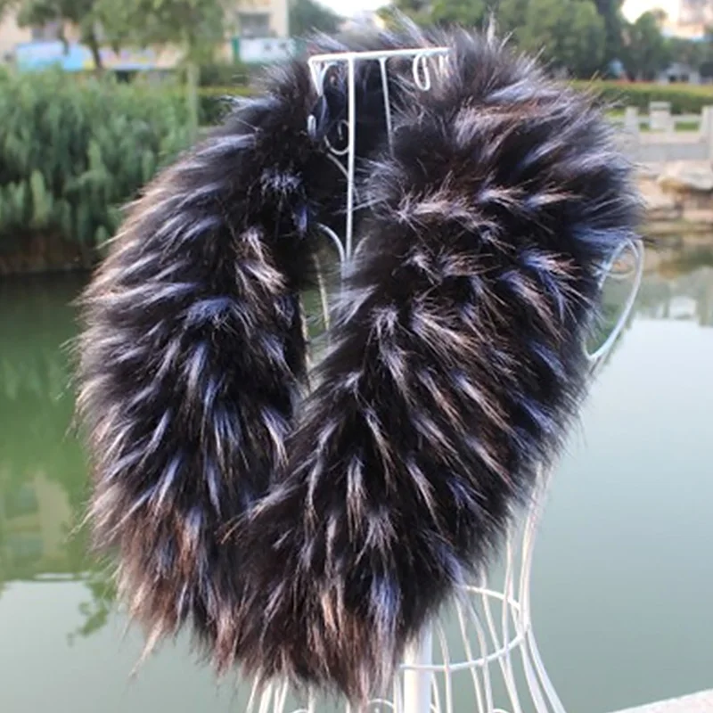 Faux Fox Fur Collar Scarf Thick Imitation Fur Shawl Collar Wrap Neck Winter Neck Warmer Scarf Down Jackets Hood Fur Decoration 3