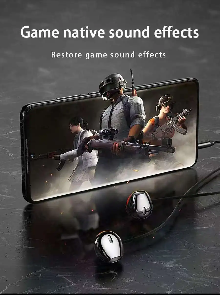 9D Bass Stereo Headphones with Mic - Type C  35mm Earbuds for iPhone  Samsung Galaxy
