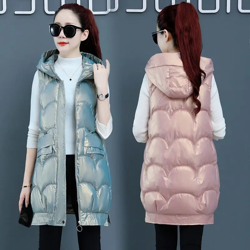 

Female New Ultra Light Down Vest Short Windproof Lightweight Warm Waistcoat White Duck Coat Sleeveless G656