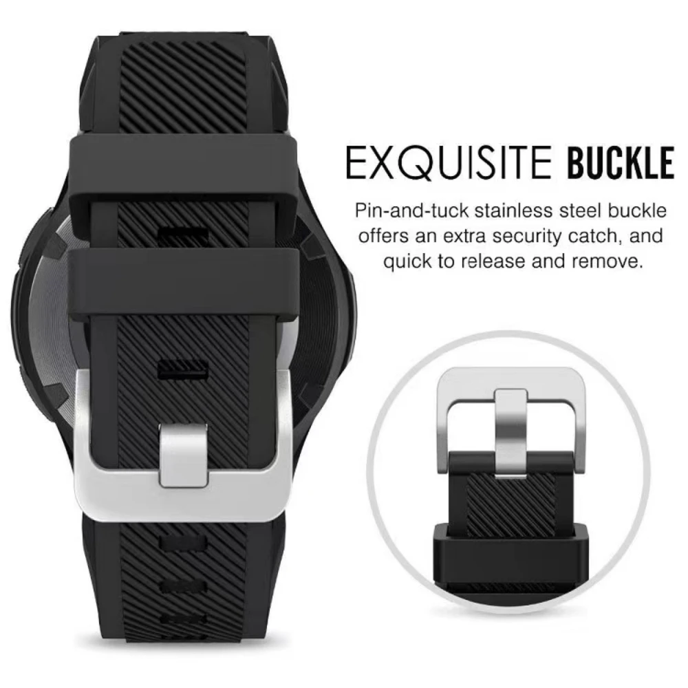 22mm Silicone Sports Wristband in Black