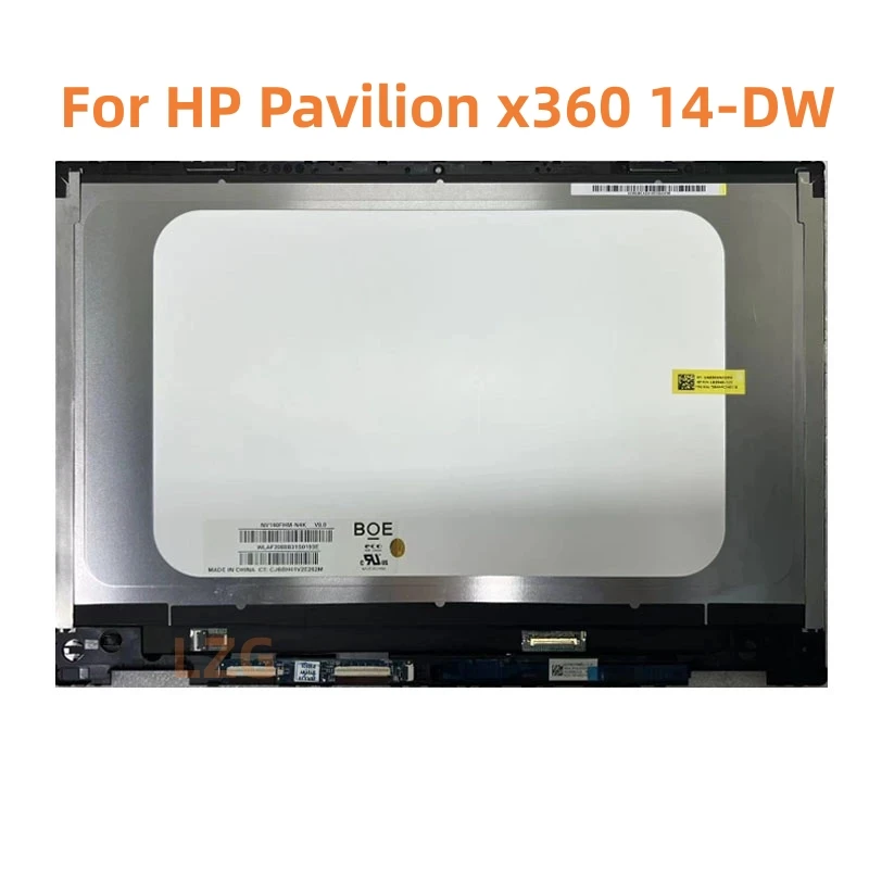 Per Hp Pavilion X360 Convertibile 14-Dw 14T-Dw100 Schermo Lcd Da 14 Pollici Pannello Di Visualizzazione Touch Digitizer Bezel Assembly Sostituzione