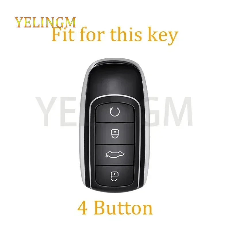 Premium 4-Button TPU Car Key Case Holder and Keychain Accessory