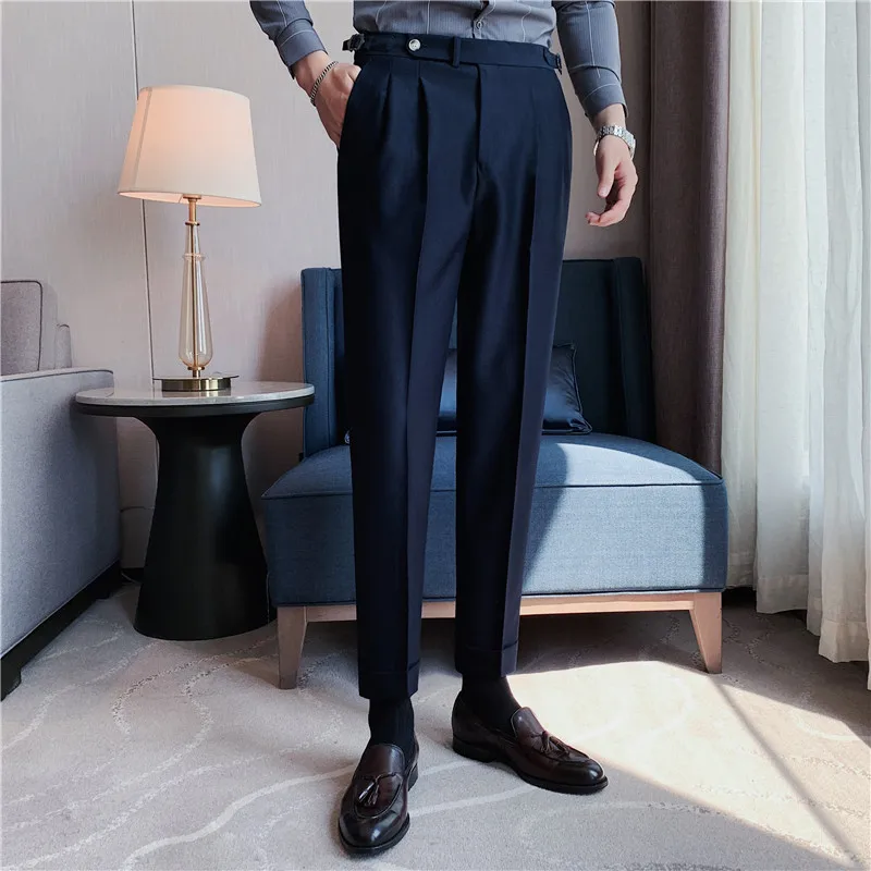 Fashions Slim Fit Formal Trousers Mens Autumn Winter High Quality Brand Business Casual Black Blue Stretch Long Pants 29-36 stretch pants,business pants,suit pants,men pants