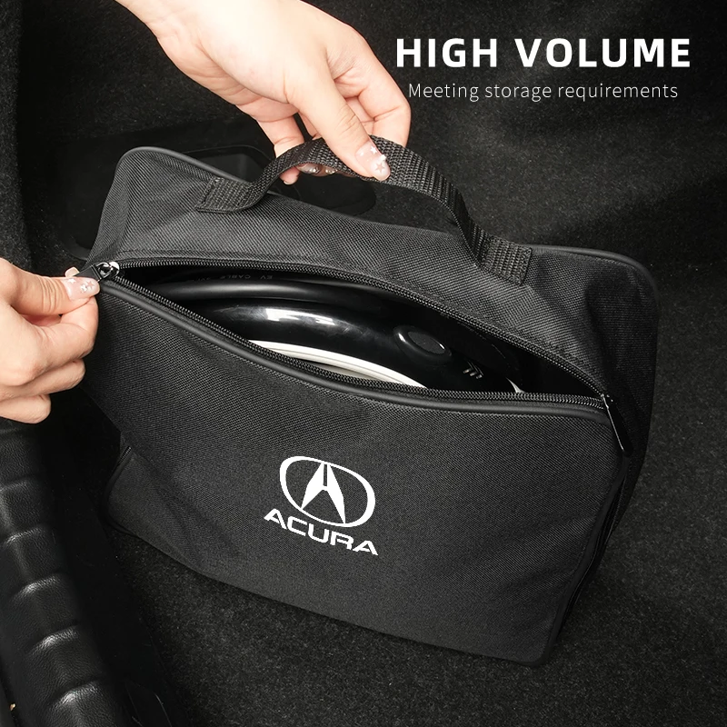 Car Charge Cable Case Organiser Waterproof Charging Gun Storage Bag For Acura MDX RDX TSX RSX Integra TL RL NSX TLX ILX ZDX RLX