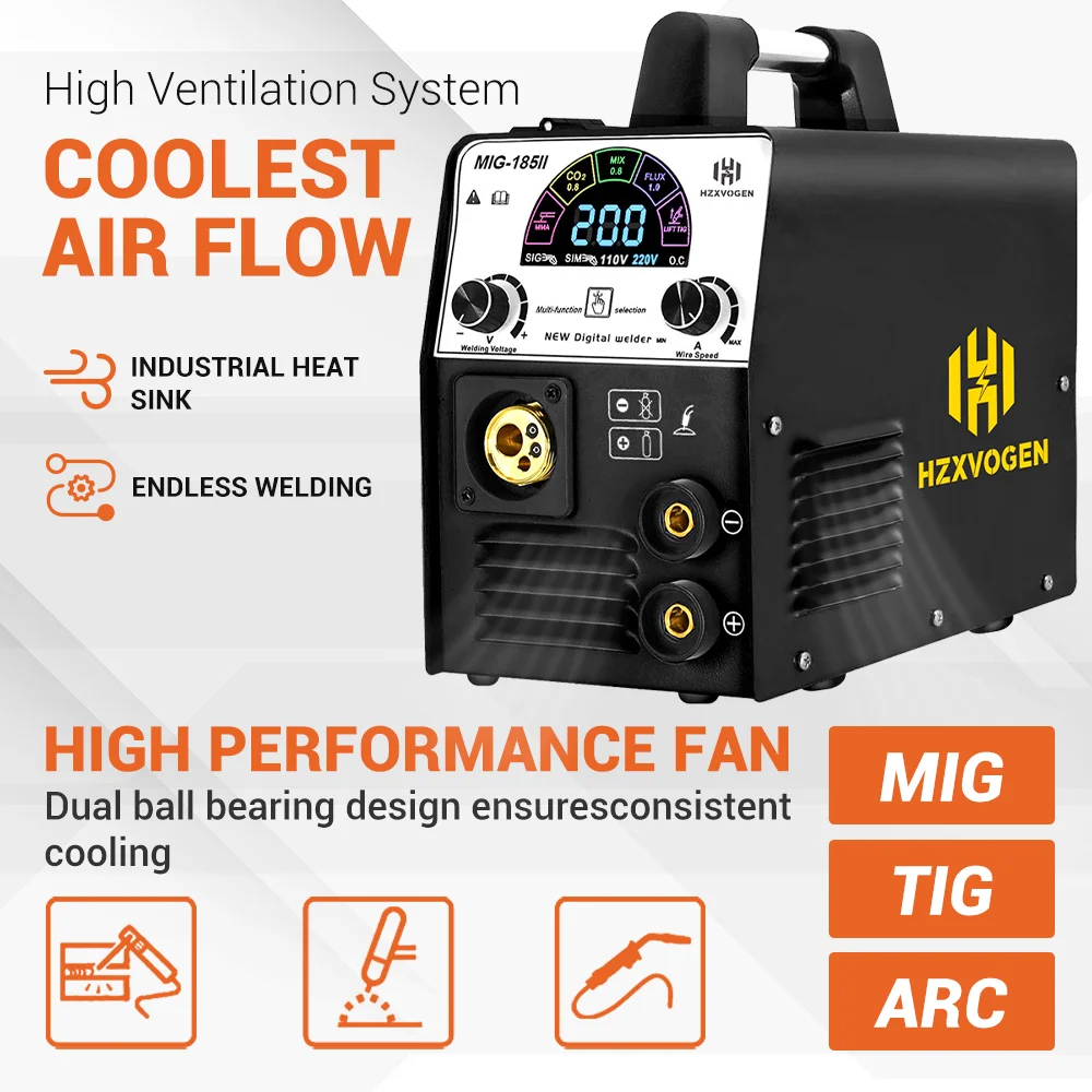 Hzxvogen 110v/220v Mig185-ii Semi-automatic Welding Machine 5 In 1 Igbt Inverter Mig Welder Gas Gasless No Gas Tig Arc/mma - Mig Welders - AliExpress - Апрельский топ товаров с Али