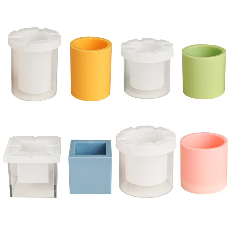 Internal Burning Cup Candle Mold Cylindrical Hollow Square Hollow Candle Mould Pc Material Hollow Windproof Candle Molds 3