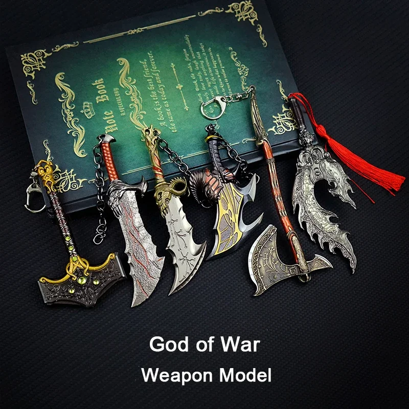 God Of War Lega Gioco Periferiche Modelli Ciondolo Anime Kratos Arma Metallo Replica Mini Katana Portachiavi Lama Di Chaos Ornament
