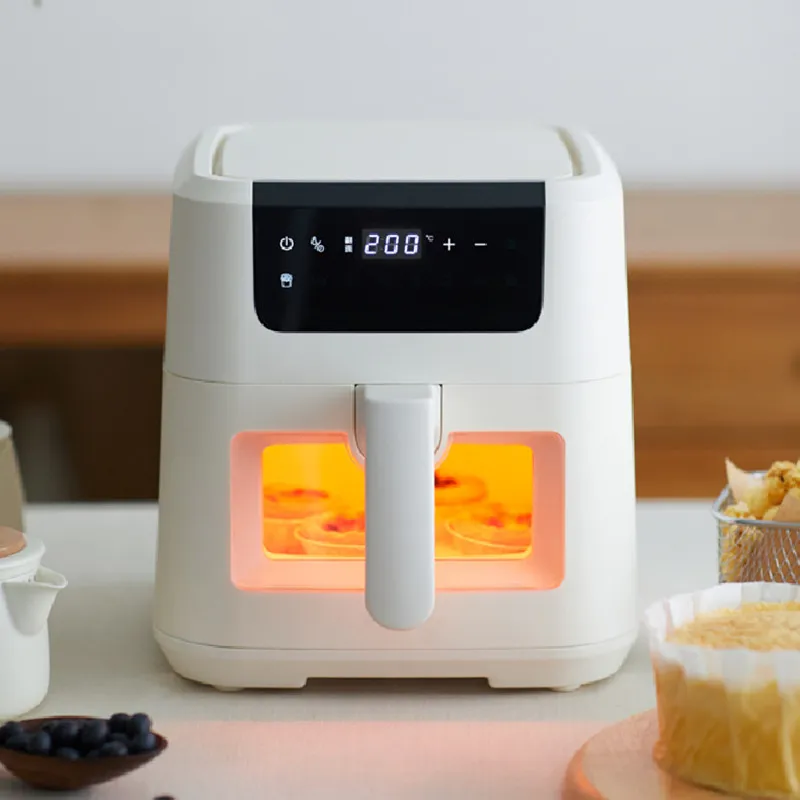 Home Electric Frying Pan Intelligent Large-capacity Multi Functional Air Fryer 5L. All-metal Inner Cavity New 3D Printing White 2